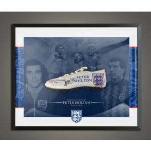 Signed Peter Shilton England Football Boot - Framed