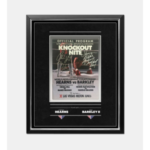Signed Tommy Hearns & Iran Barkley Boxing Programme - Framed