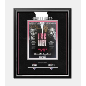 Dual Signed Thomas Hearns & Iran Barkley Programme - Framed
