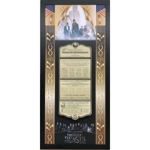 Fantastic Beasts original framed prop 'Notice of Contravention' + provenance