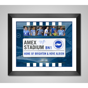 Lewis Dunk Signed Brighton Street Sign - White - Frame 1