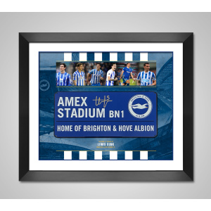 Lewis Dunk Signed Brighton Street Sign - Blue - Frame 1