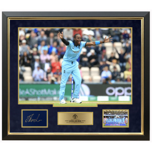 Jofra Archer Signed England World Cup Card Display