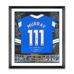 Glenn Murray Signed Brighton Shirt - Deluxe Frame - Black