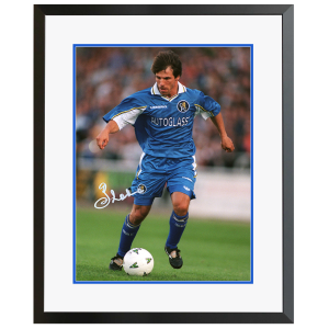 Gianfranco Zola Signed Portrait Photo Display