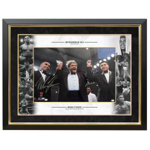 Muhammad Ali & Mike Tyson Signed Photo Display