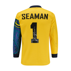 Signed David Seaman England Football Goalkeeper GK Shirt Euro 96 - Rear
