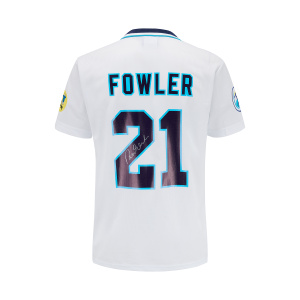Robbie Fowler Signed England Shirt - Euro 96