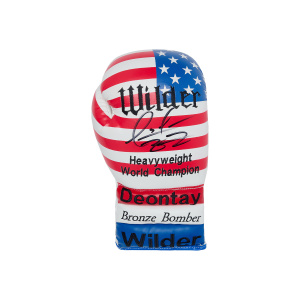 Deontay Wilder Signed Glove - USA Flag