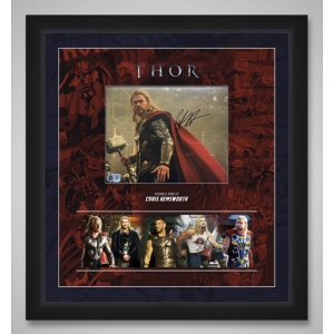 Chris Hemsworth - Thor Signed 10x8 Mounted and Framed SWAU Authentication