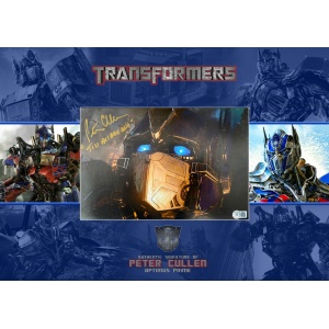 Signed Peter Cullen Transformers photo Mounted in A2 bespoke mount design and framed