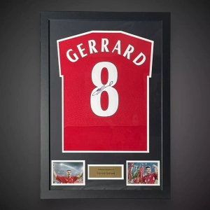 Steven Gerrard Hand Signed And Framed Liverpool Football Shirt With COA