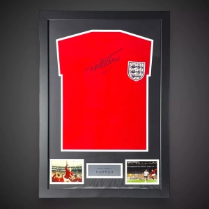 Sir Geoff Hurst Framed Hand Signed England Shirt With COA