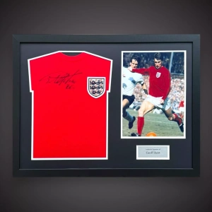 Framed Sir Geoff Hurst England Signed Shirt With Photo And COA