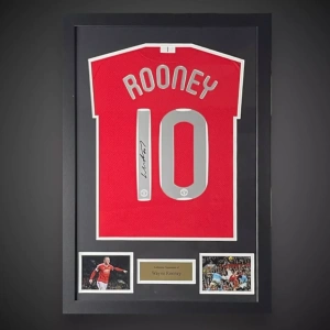 Wayne Rooney signed Manchester United 2008 Champions League Framed Shirt