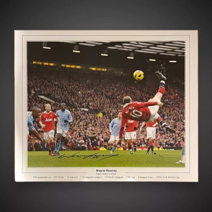 Wayne Rooney Signed Career Stats Picture With COA