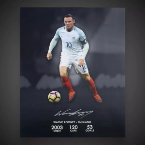 Wayne Rooney signed England Career stats Photo/Poster with COA