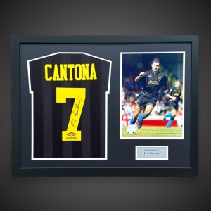 Eric Cantona Manchester United Hand Signed Framed Shirt And Phot