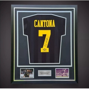 Eric Cantona Signed & Deluxe Framed Manchester United 1993-95 Away Shirt