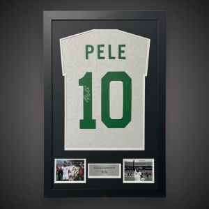 Framed Pele Hand Signed New York Cosmos Shirt 2