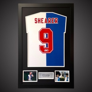 Alan Shearer Hand Signed Framed Blackburn Football Shirt 2