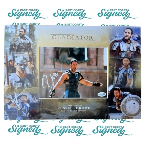 Russell Crowe signed and Mounted Gladiator photo ACOA Authentication