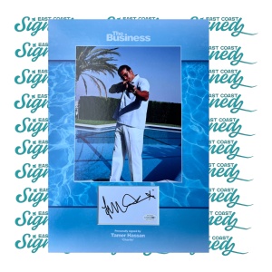 Tamer Hassan Mounted and signed White Card The Business ACOA Authentication