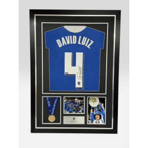 David Luiz Chelsea Signed Shirt Framed 2012 Champions League RARE PROOF ACG COA